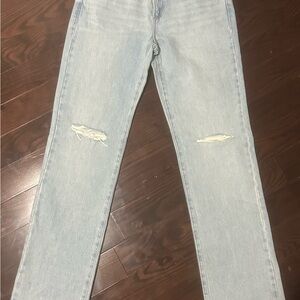 Light Wash Relaxed Straight Leg Jeans